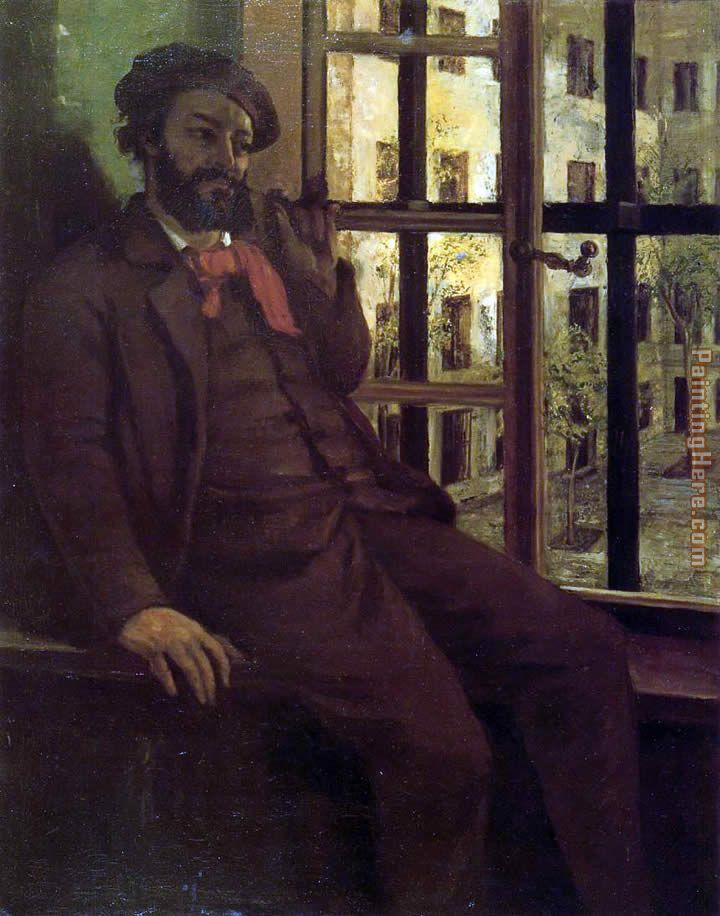 Self Portrait painting - Gustave Courbet Self Portrait art painting